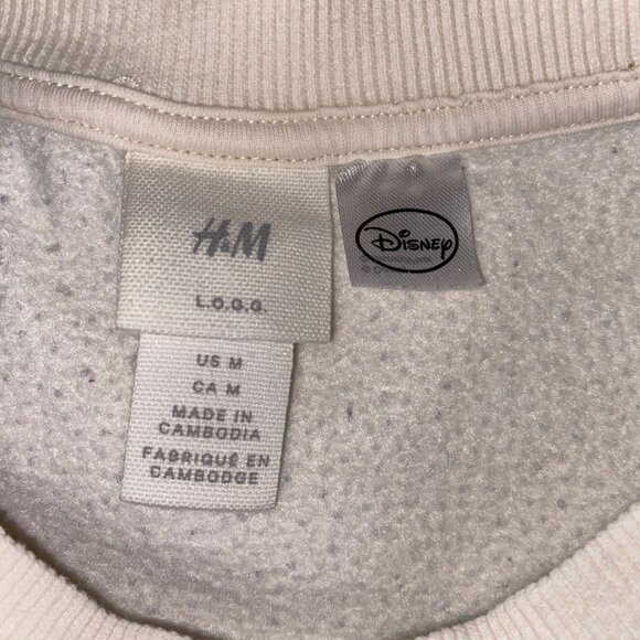 Mickey Mouse H&M Disney Printed Oversized White Pullover Crewneck Sweater Medium - Picture 16 of 16